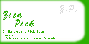 zita pick business card